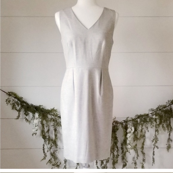 NWOT Banana Republic Gray Silver Sparkle Sheath Dress Wool Blend Lined Size 8 - Picture 4 of 12